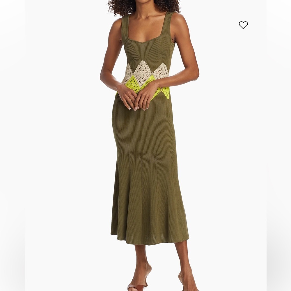 Tanya Taylor Kaomi Crochet & Rib-Knit Maxi Dress Small
